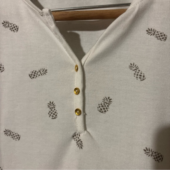 White Pineapple Printed Short Sleeve Women's Tee - Picture 2 of 3